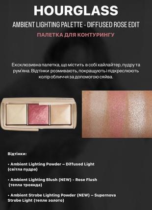 Палетка для контурингу hourglass ambient lighting palette - diffused rose edit