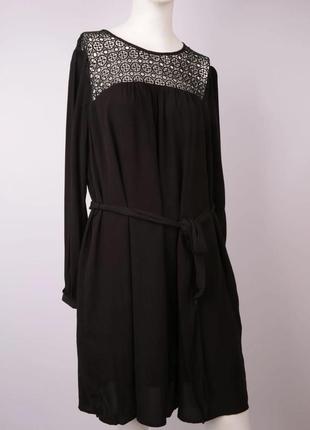 Маленькое черное платье gap однотонное с кружевом р. 50, новое