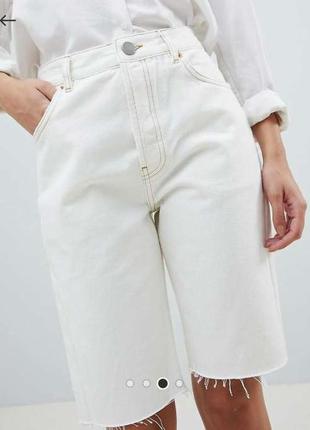 Шорты шорти джинсові джинсовые белые молочные asos zara h&amp;m bershka2 фото