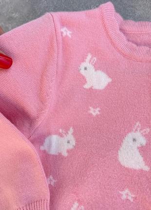 Little nutmeg кардіган рожевий з кроликами 🌸дуже ніжний2 фото
