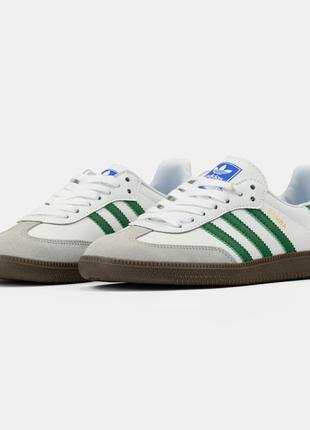 Кеди adidas samba white green