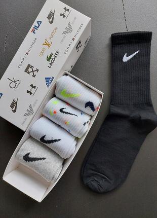 Высокие носки в стиле nike, набор 5 пар.