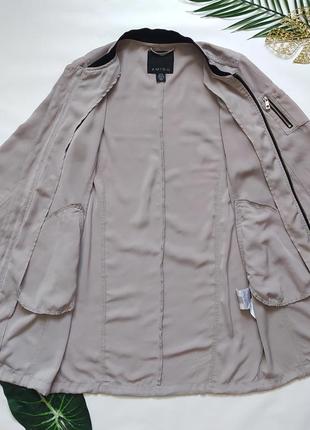 Базовый удлиненный бомбер amisu в сост. нового, ветровка куртка кардиган тауп тауповый7 фото