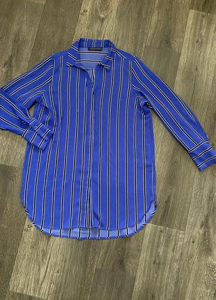 Сорочка в полоску в смужку синя рубашка