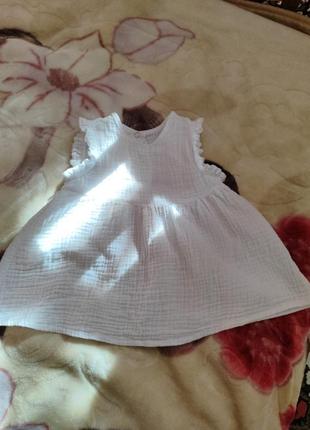 Белоснежное платье муслиновое