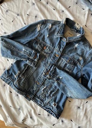 Джинсовка джинсовая куртка джинсовик denim co ручная работа ручная роспись3 фото