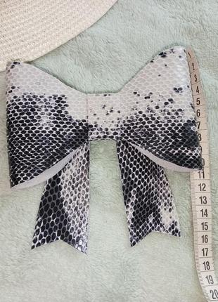Бант заколка шпилька натуральная кожа hand made украшение на волосы голову ручная работа5 фото