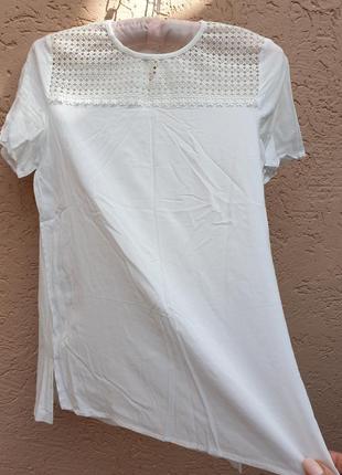 Женская белая блузка, футболка5 фото