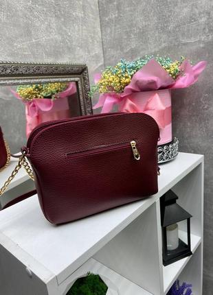 Женская стильная и качественная сумка из натуральной замши и эко кожи бордо4 фото