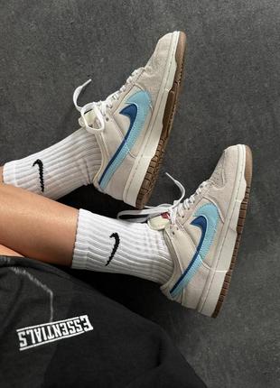 Кросівки nike sb dunk  ´85 double swoosh light grey / blue premium