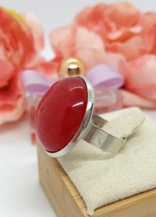 💙💍 яркое круглое кольцо натуральный камень розовый агат4 фото