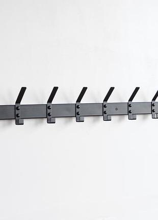 Вешалка металлическая настенная для одежды современная полка 110x6x12 см - 10 крючков cr.m-4.9