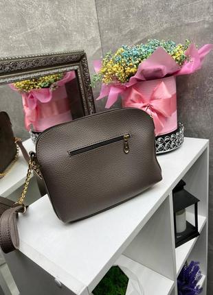 Женская стильная и качественная сумка из натуральной замши и эко кожи темная пудра6 фото