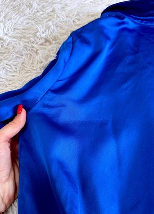 Синее сатиновое платье prettylittlething4 фото