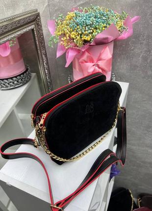 Женская стильная и качественная сумка из натуральной замши и эко кожи коричневая8 фото