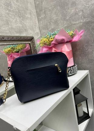 Жіноча стильна та якісна сумка з натуральної замші та еко шкіри синя5 фото