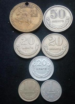 Монеты монголии, 7шт.