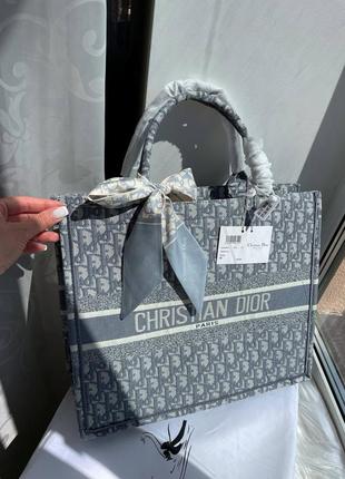 Шикарная женская текстильная сумка шоппер dior