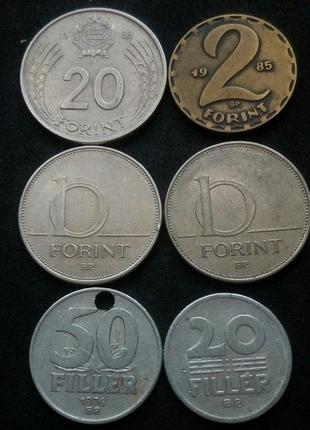 Монеты венгрии, 6шт.