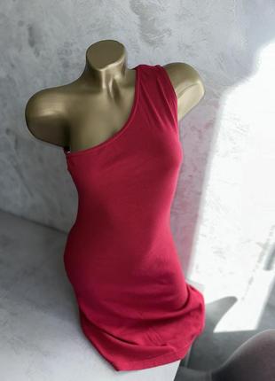 Плаття платье сукня червона бордова одне плече
