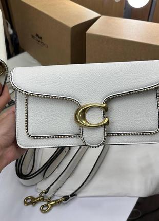 Жіноча сумка в стилі coach coach tabby shoulder bag white premium.