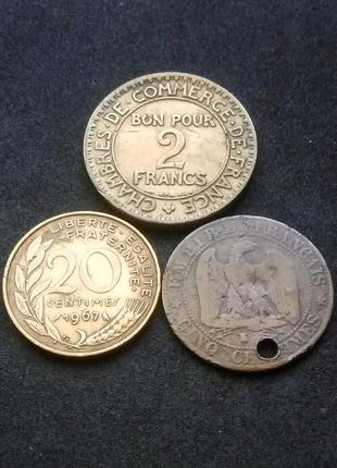 Монети франції, 3 шт.