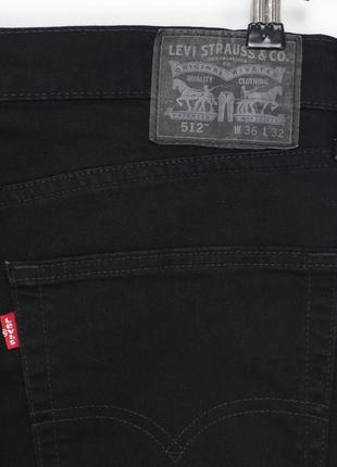 Чоловічі чорні штани джинси levis 512 оригінал [ 36x32 ]7 фото