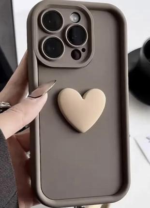 М'який силіконовий чохол для телефона з 3d серцем для iphone 13 pro