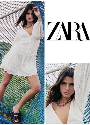 Плаття коротке з прошви zara