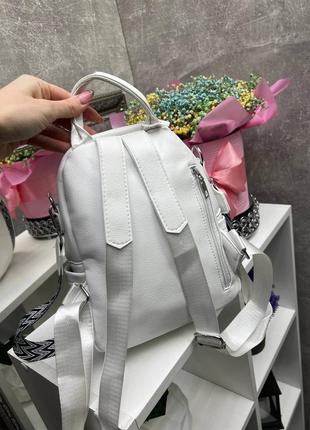 Женский шикарный и качественный рюкзак сумка для девушек белый3 фото