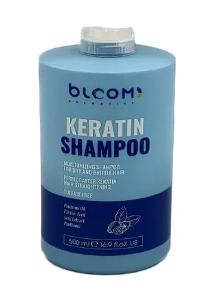 Шампунь безсульфатний для домашнього догляду bloom keratin shampoo