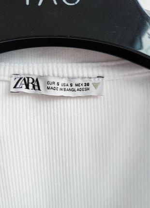 Хлопковая укороченная футболка с воротником поло zara.8 фото