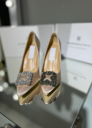 Свадебные атласные туфли для невесты в стиле manolo blahnik 10 cm4 фото