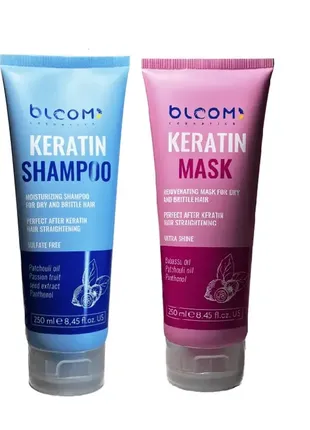 Bloom keratin shampoo 250 ml + keratin mask 250 ml