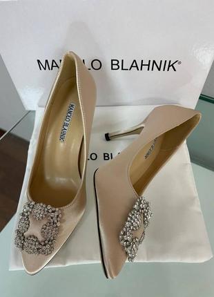 Свадебные атласные туфли для невесты в стиле manolo blahnik 10 cm6 фото