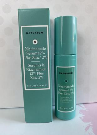 Сиворотка для жирної і проблемної шкіри naturium niacinamide serum 12% plus zinc 2%