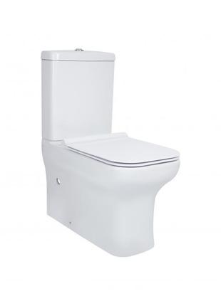 Унітаз-компакт qtap cardinal безобідковий із сидінням soft-close qt0422c666pw