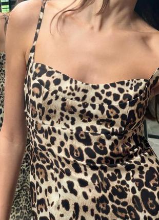 Сукня міді середньої довжини з тваринним лео леопардовим принтом zara5 фото