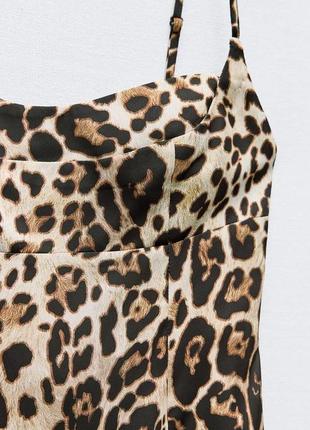 Сукня міді середньої довжини з тваринним лео леопардовим принтом zara6 фото