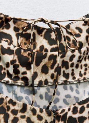 Сукня міді середньої довжини з тваринним лео леопардовим принтом zara8 фото