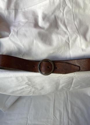 Кожаный винтажный ремень средней длины ibex england iilbex минимализм натуральная кожа (marlboro )