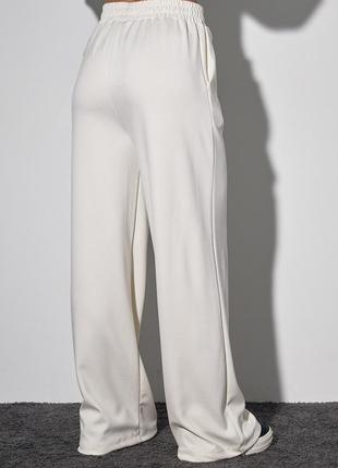 Женские трикотажные брюки-кюлоты кремовый2 фото