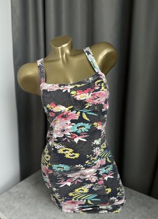 Сарафан плаття платье квітковий принт туника туніка сукня