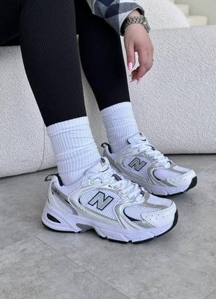 Кросівки new balance 530 white/silver тёмно-сині вставки