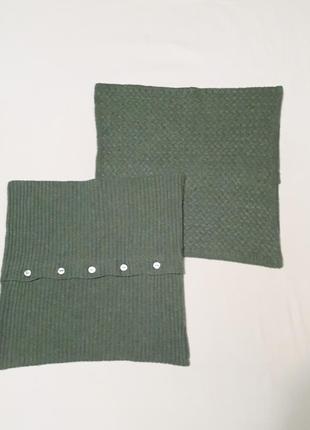 Наволочки зелені кашемірові вязані диванні подушки