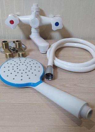 Змішувач для ванної кімнати з поворотним гусаком із термопластику brinex omega 142 white-005