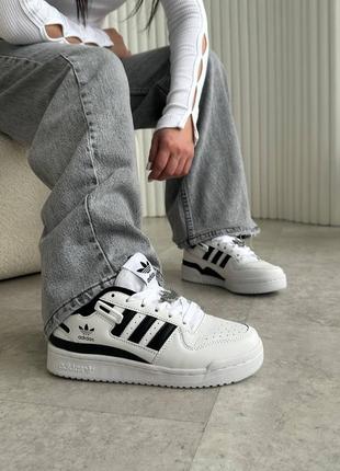 Кроссовки adidas forum white black