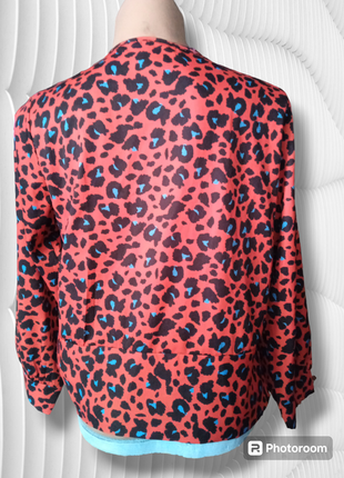 Жіноча блуза нарядна на запах червона леопард нова розмір s,m2 фото