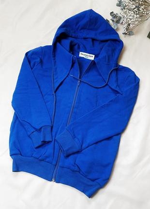 Худі balenciaga zip up hoodie in blue