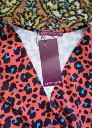 Жіноча блуза нарядна на запах червона леопард нова розмір s,m4 фото